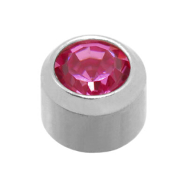 Fülbevaló sebészeti acél mini rózsaszín cirkon